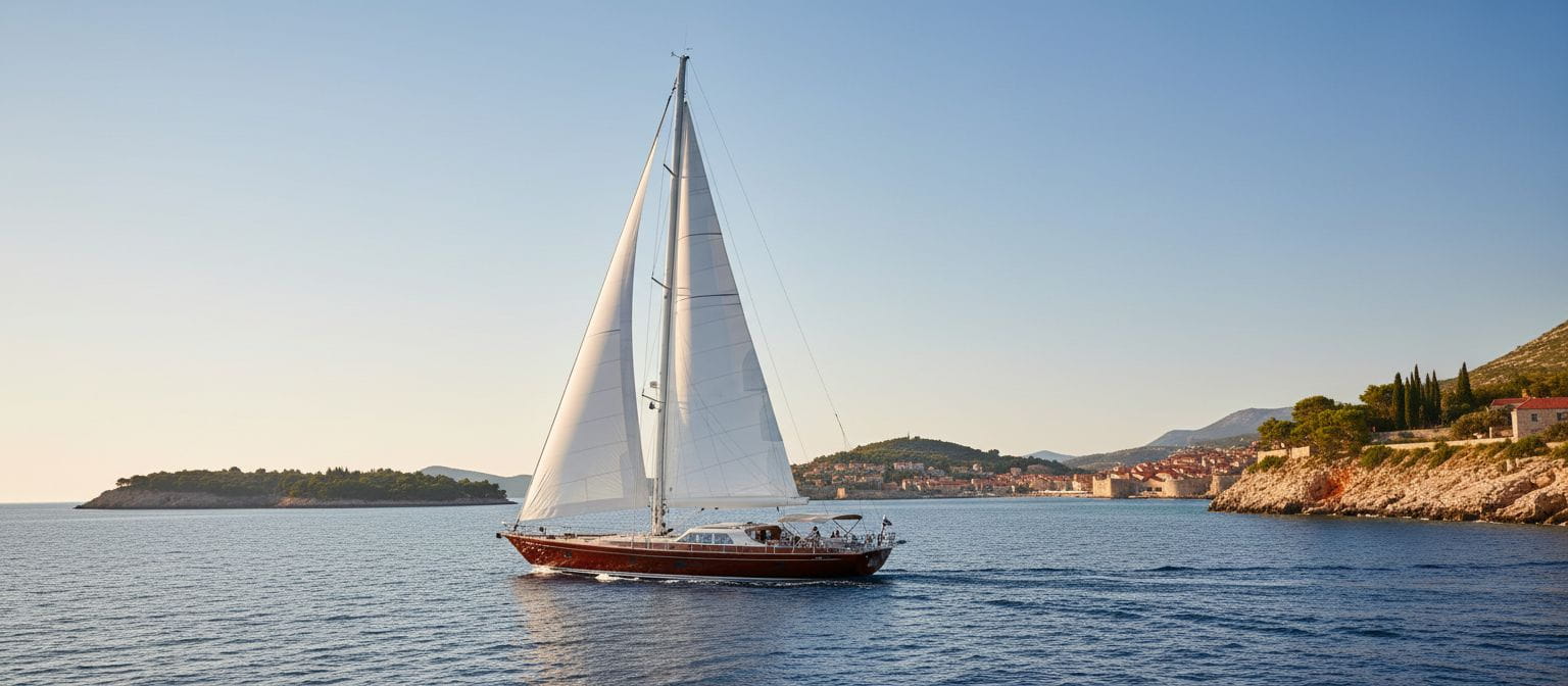 Sailing yacht in Croatian waters